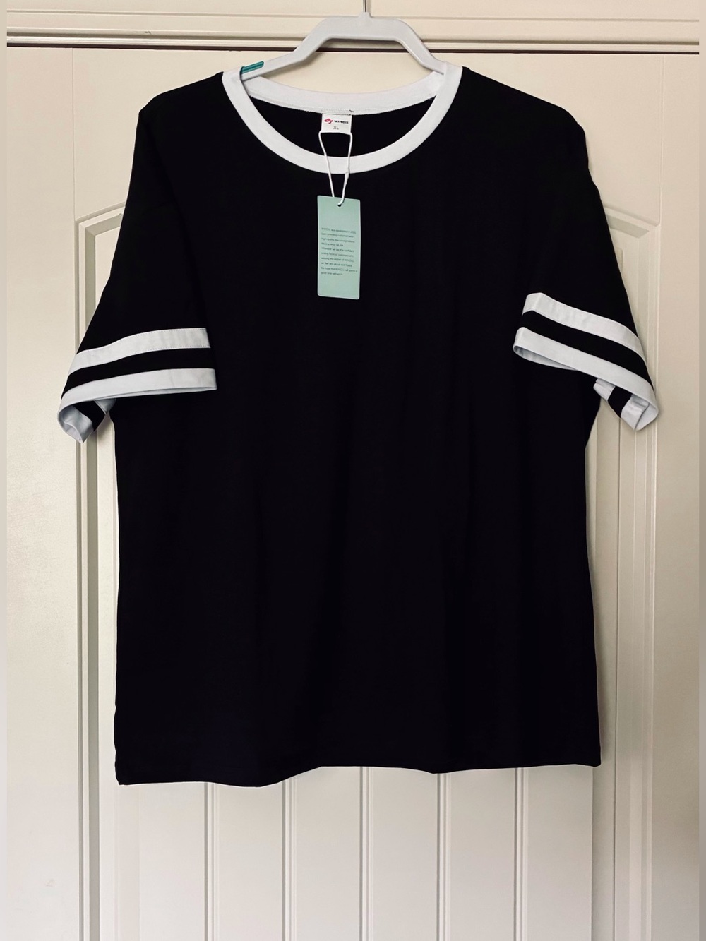 WIHOLL Crew Neck/Half Sleeve/Loose Fit Black Tee XL - Picture 4 of 6